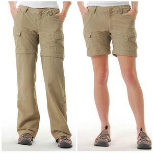 The North Face Khaki Cargo Nylon Pants Zip Off Leg Roll Up Convertible